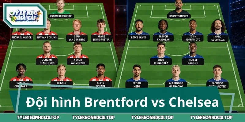 Cập nhật đội hình của tuyển Brentford vs Chelsea