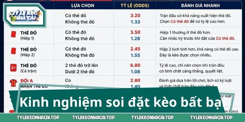 Kinh nghiệm đặt kèo bất bại